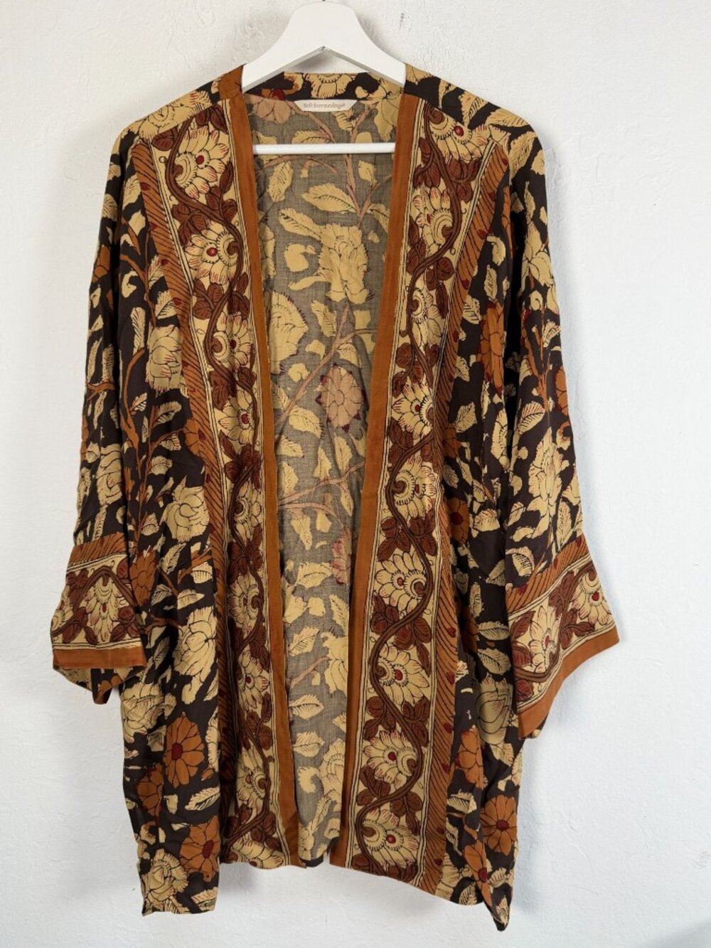 Soft Surroundings Kimono Cardigan Womens Autumn Floral Duster Cover Up Boho
